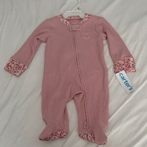 Carter's Floral Cuff Pink Footie